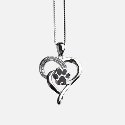 ELIN – Elegant Infinity Necklace with Heart & Paw in Stainless Steel