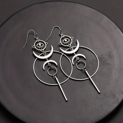 Vintage Boho Dangling Earrings | White Gold