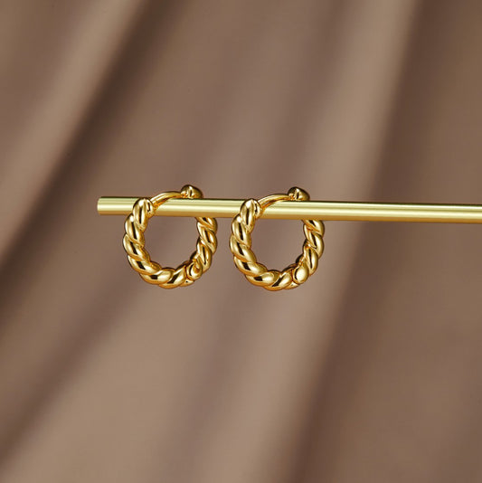 Luna Gold Twist Earrings
