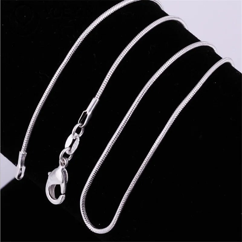 Simple Snake Chain Necklace in Silver