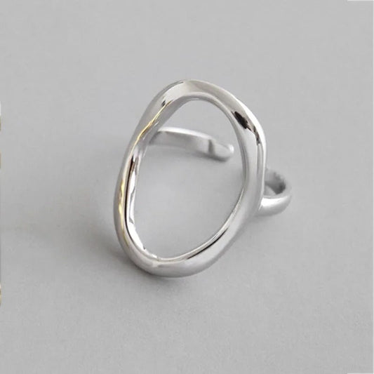 Adjustable Irregular Sphere Ring in Silver