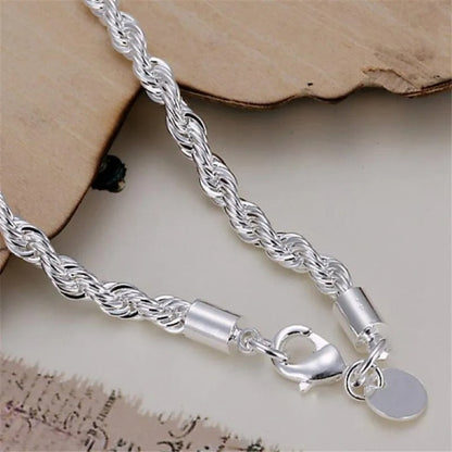 Braided Cord Bracelet in Silver