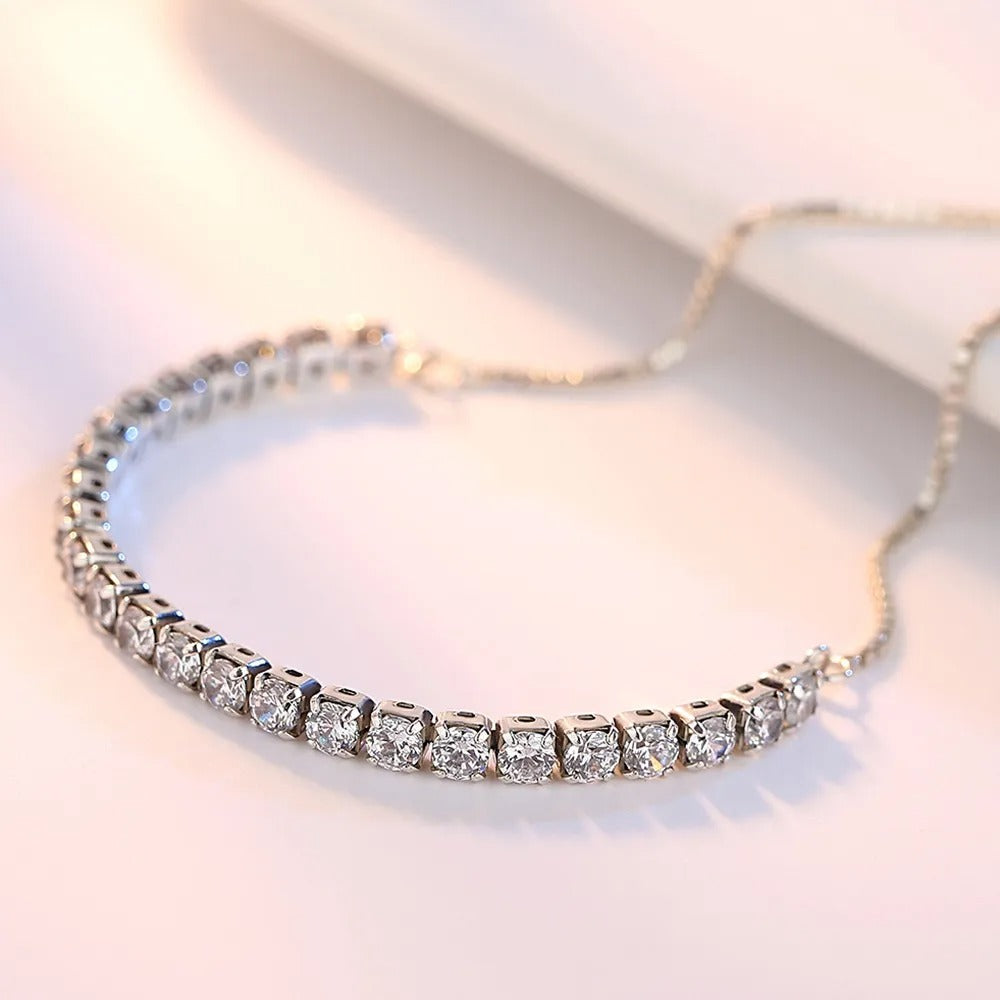 Magnificent Silver and Zirconium Bracelet