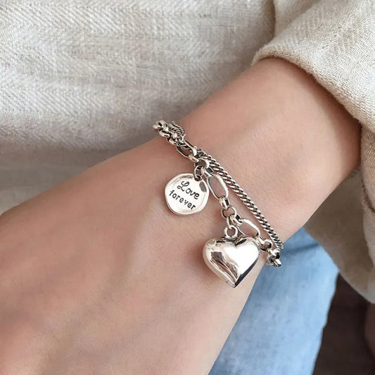 Silver Bracelet Love Forever + 2 Free Charms