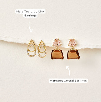 Lin Droplet-Shaped Link Earrings