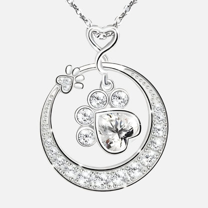 MALIA – Elegant Paw Necklace made of 925 Sterling Silver with Sparkling Zirconia for Stylish Accents