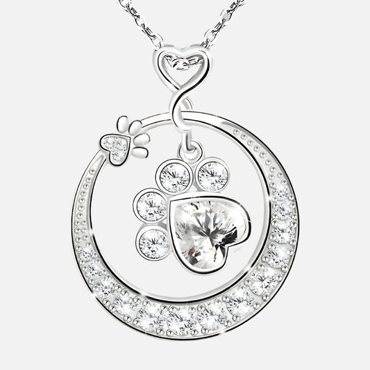 MALIA – Elegant Paw Necklace made of 925 Sterling Silver with Sparkling Zirconia for Stylish Accents