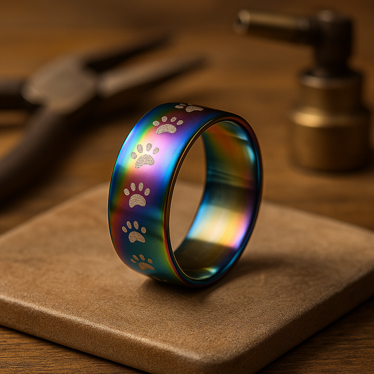 Handcrafted Rainbow with Paw Print