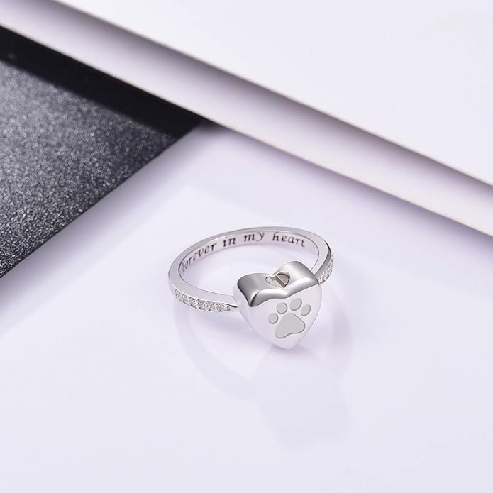 Everlasting Paw Heart Ring