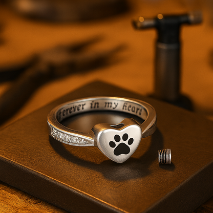 Everlasting Paw Heart Ring