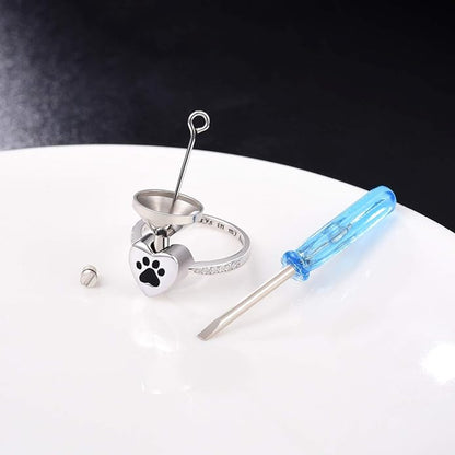 Everlasting Paw Heart Ring