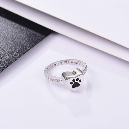 Everlasting Paw Heart Ring