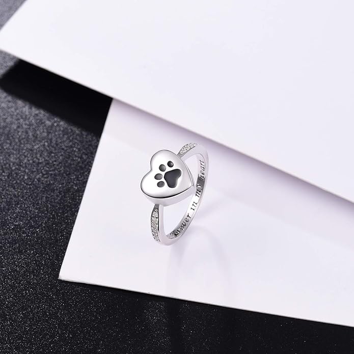 Everlasting Paw Heart Ring