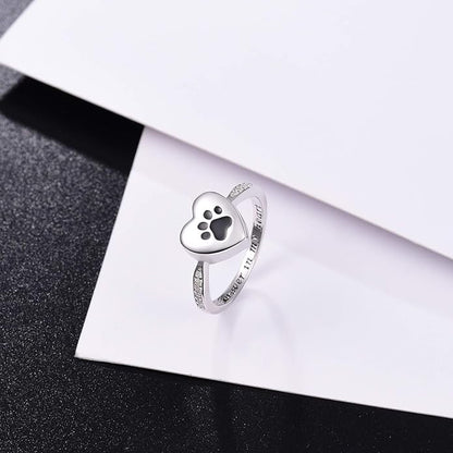 Everlasting Paw Heart Ring